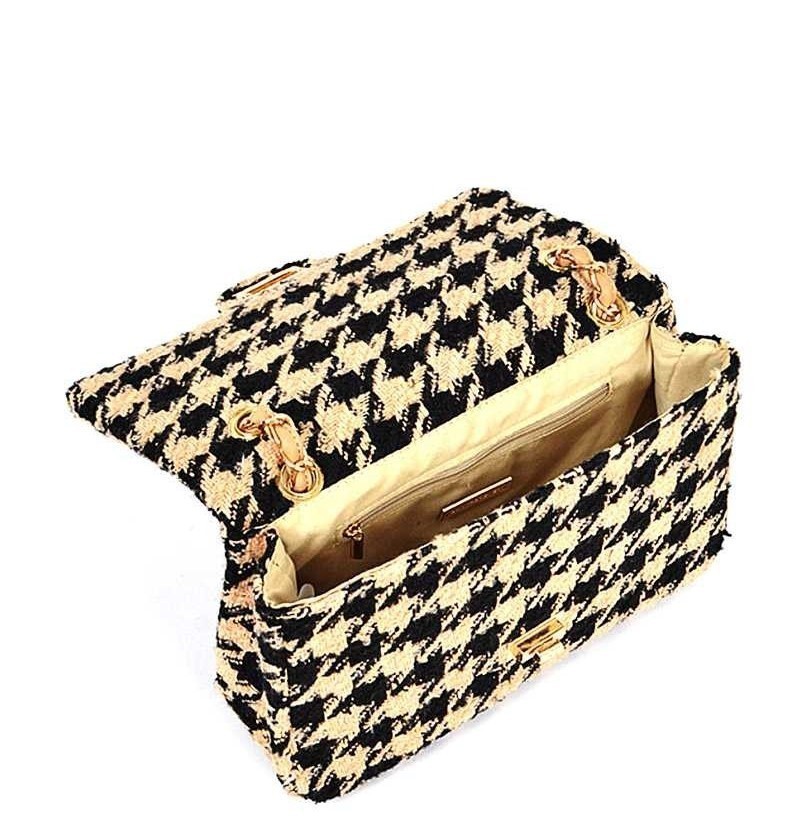 houndstooth shoulder bag